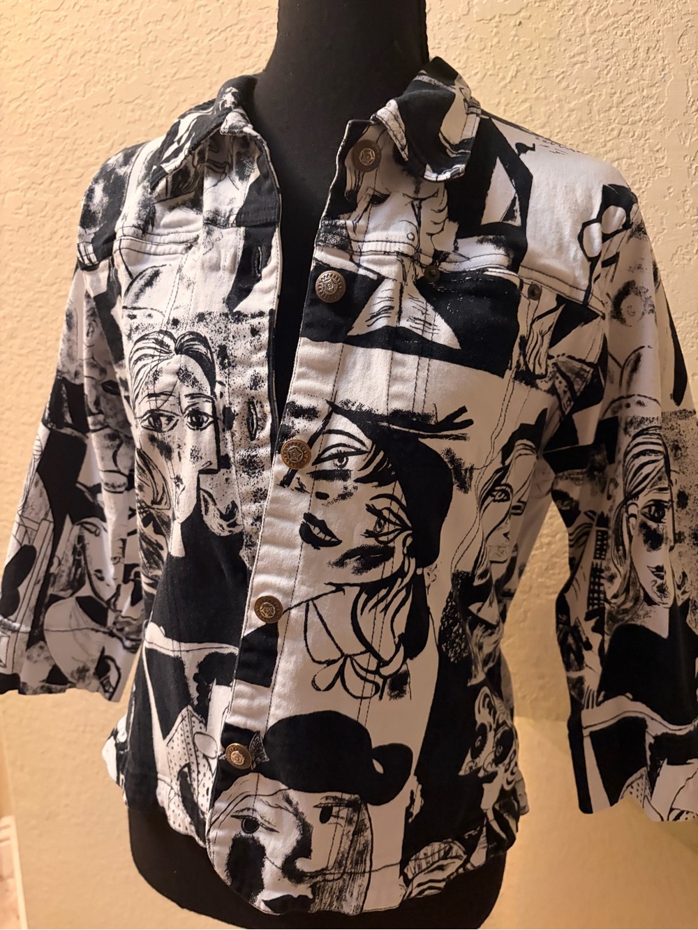 Mirror Image Black & White Printed Jacket